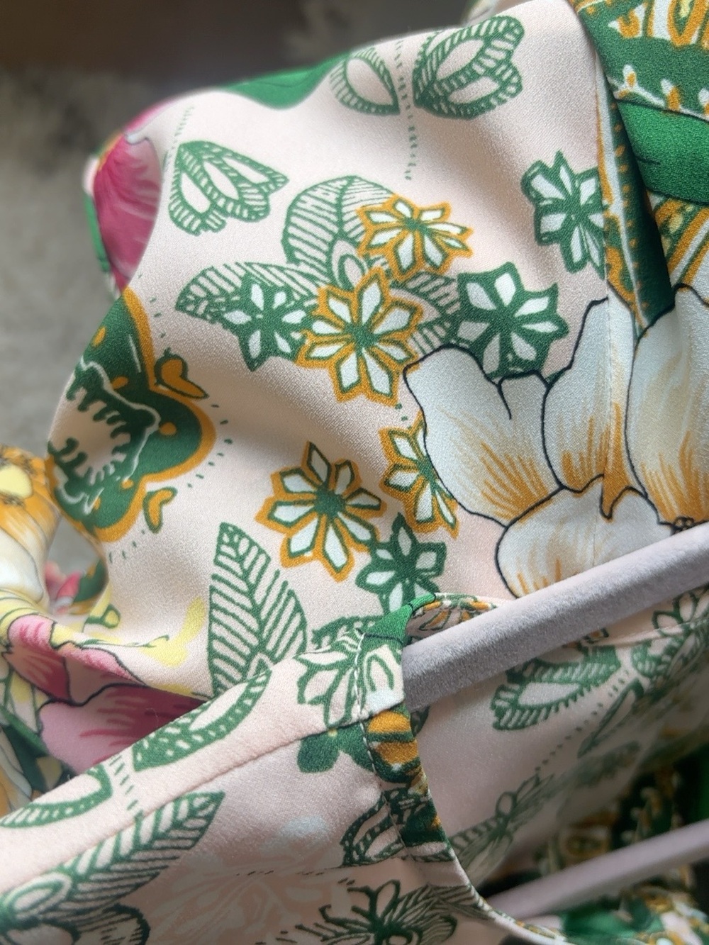 LOFT Floral Fit & Flare Dress Pink Green Size 0 - Picture 11 of 11